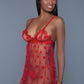 1 Piece Fine Mesh Heart Designed Slip Dress
