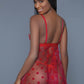 1 Piece Fine Mesh Heart Designed Slip Dress