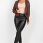 Cropped Zip-up Moto Suede Jacket