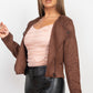 Cropped Zip-up Moto Suede Jacket