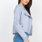 Cropped Zip-up Moto Suede Jacket