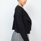 Cropped Zip-up Moto Suede Jacket