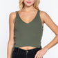 V-neck Side Ruched Sweater Top