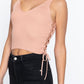 V-neck Side Ruched Sweater Top