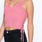 V-neck Side Ruched Sweater Top