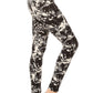 Long Yoga Style Banded Lined Paint Splatters Printed Knit Legging With High Waist