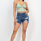 Ripped Five-pocket Mini Denim Shorts
