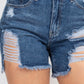 Ripped Five-pocket Mini Denim Shorts