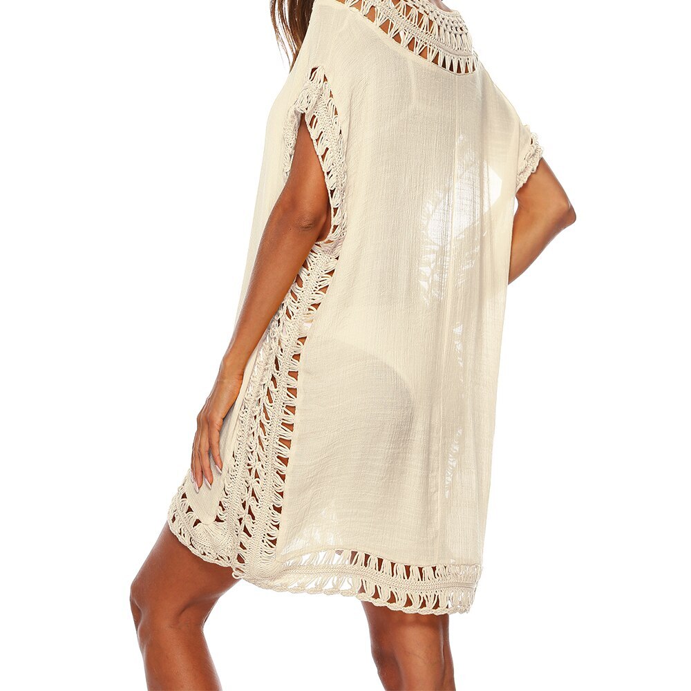 Loose Beach Dress Tunic Solid Bikini Cover Up